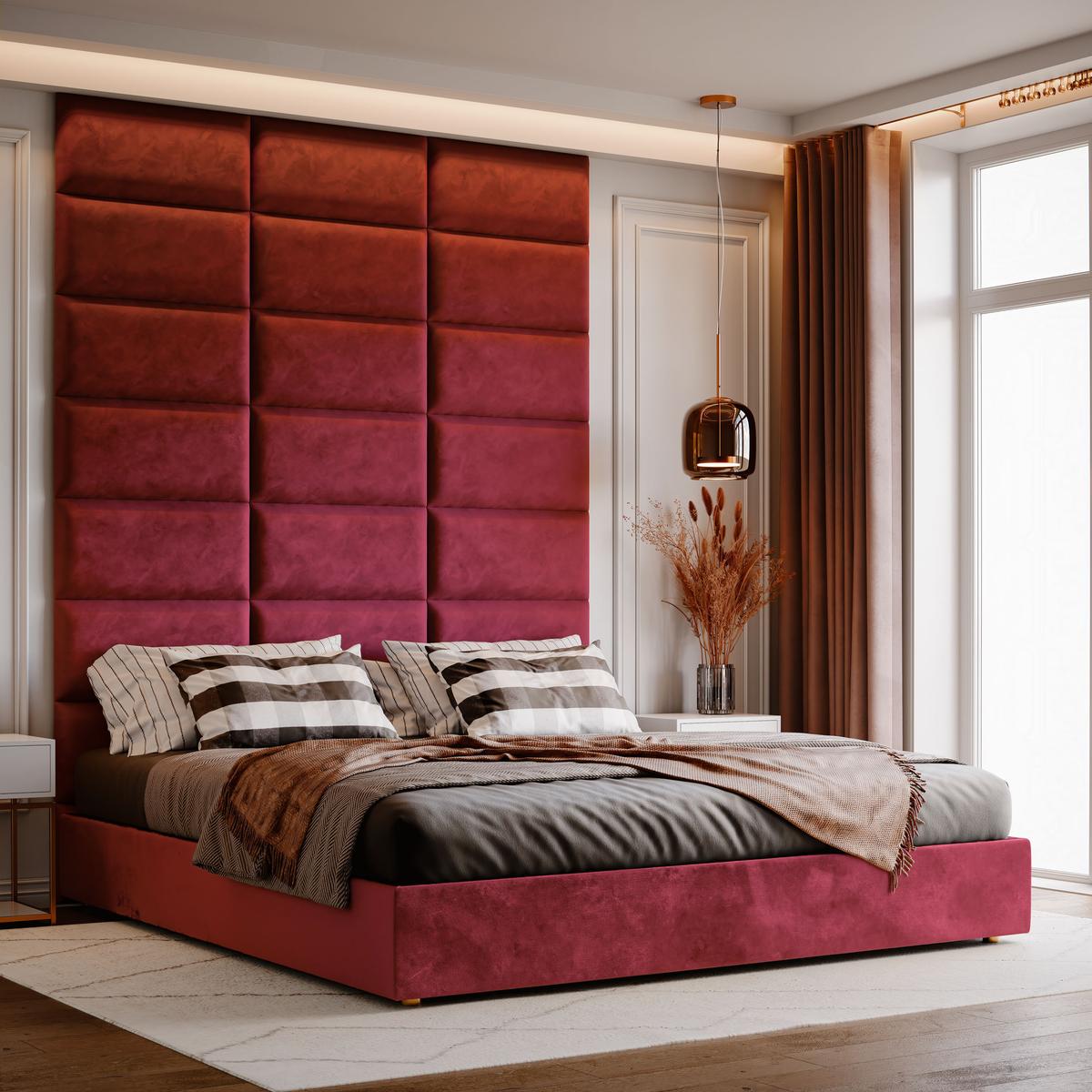 Panele tapicerowane 70x30 na ścianę magic velvet bordowy nr. 5