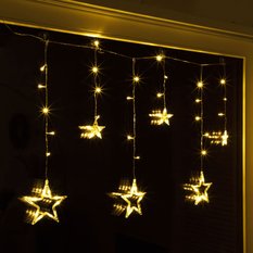 HI Ozdoba świąteczna, gwiazdki z lampkami Fairy, 63 diody LED - Miniaturka zdjęcia nr 1