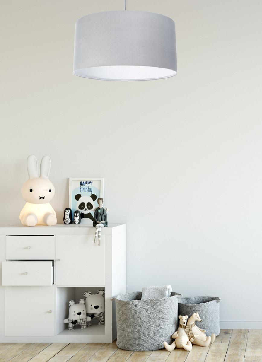 Lampa wisząca 40cm szara pikowana JASMIN BEBE do salonu sypialni pokoju dziecka nr. 8