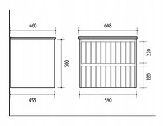 Zestaw mebli łazienkowych LINE z umywalką 60 cm + słupek 165 cm 3 elementy front MDF migdałowy - Miniaturka zdjęcia nr 4