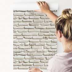 Tapeta W Rolce Stary CEGLANY Biały Mur Ozdoba 3D  - Miniaturka zdjęcia nr 5