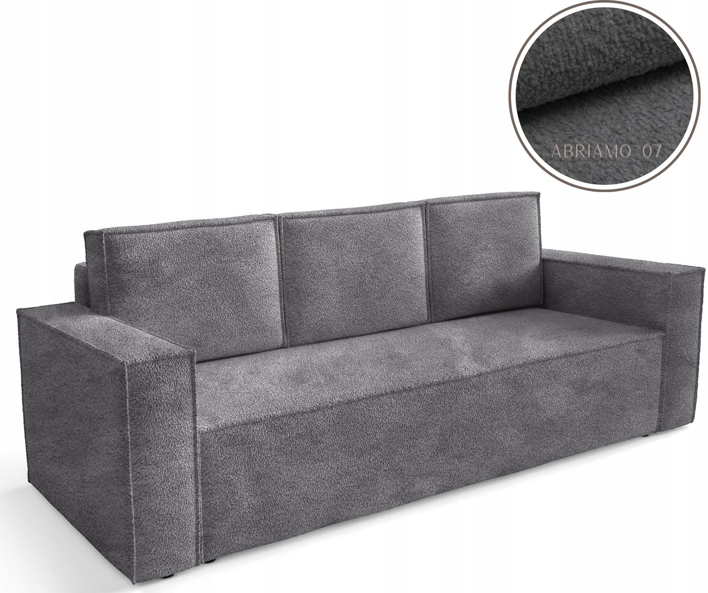 Kanapa CORDA 248x96x93 cm sofa z funkcją spania automat i pojemnik BOUCLE szara do salonu nr. 1