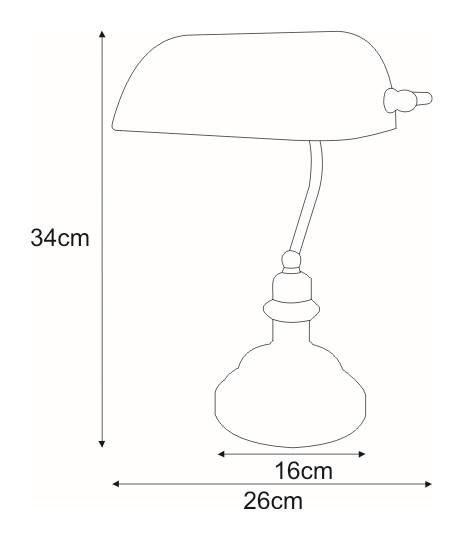 Lampka biurkowa K-8042 BANK 26x34x16 cm do biura lub pokoju patyna nr. 9