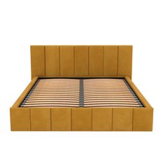 Łóżko tapicerowane 140x200 premium z pojemnikiem do sypialni żółte wezgłowie 107 cm - Miniaturka zdjęcia nr 16