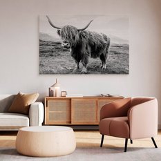 Obraz Do Salonu Krowa Szkocka Krajobraz  40x30 Klify Czarno-Biały Canvas - Miniaturka zdjęcia nr 6