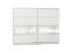 Komoda MODERN 120x40 cm biała tekstura z szufladami dwa rzędy do biura sypialni lub salonu 