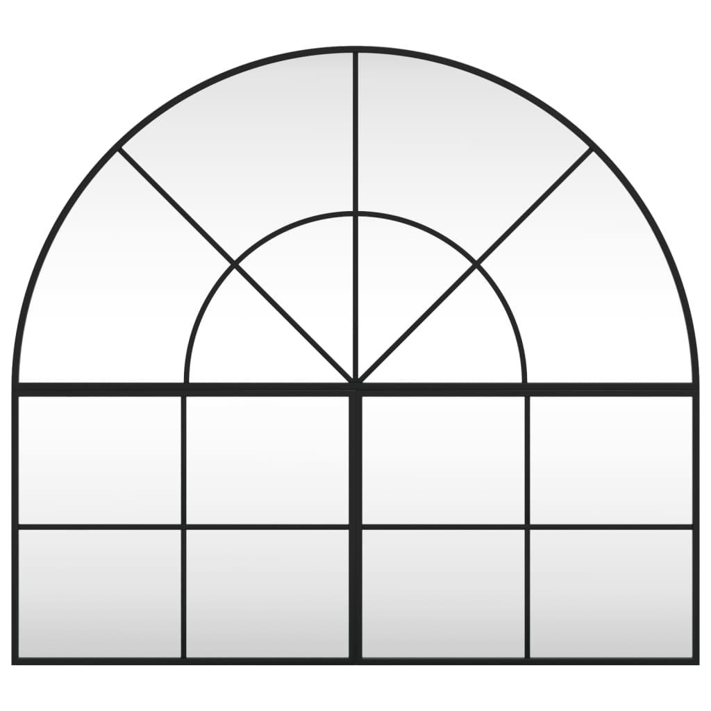 Lustro ścienne, czarne, 100x90 cm, zakończone łukiem, żelazo nr. 3