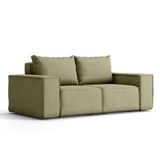 Sofa ogrodowa SONNE 180x73x88 cm dwuosobowa wodoodporna UV + 2 poduszki na taras do ogrodu oliwkowa