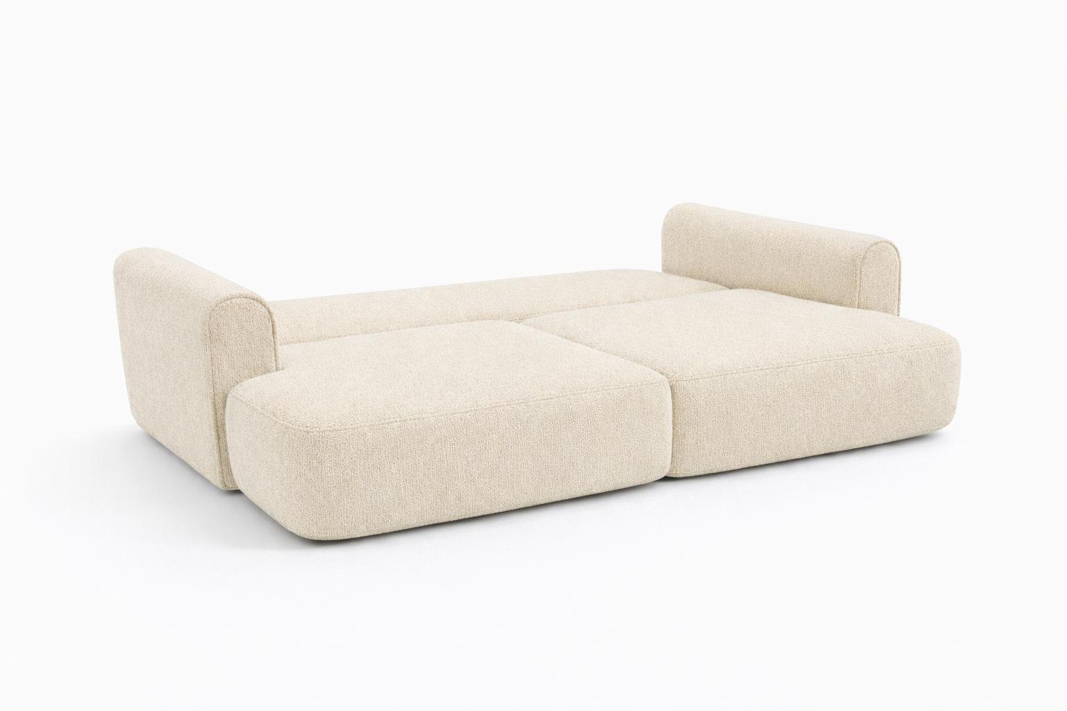 Kanapa rozkładana ITALY 250x100x82 cm trzyosobowa tkanina LOOP 02 sofa z funkcją spania kremowa nr. 8