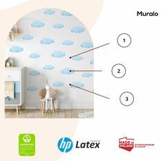 NAKLEJKA NA ŚCIANĘ DO POKOJU DZIECKA 60x30 NIEBIESKIE CHMURECZKI - Miniaturka zdjęcia nr 7