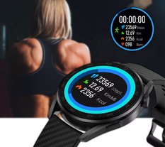 Smartwatch Rubicon RNCE78 , koperta 53x45x12 mm z wyświetlaczem TFT IPS 1.32"wymienne paski skórzany i silikonowy, IP67, Bluetooth Call. - Miniaturka zdjęcia nr 8