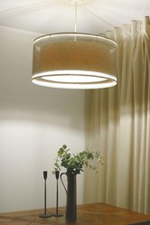 Lampa wisząca DUO 50cm LEN LIGHT beżowa do salonu  - Miniaturka zdjęcia nr 6