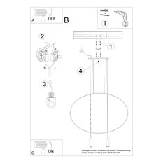 Lampa wisząca HOLAR 2 czarna 170x6x131cm nowoczesna G10 do salonu - Miniaturka zdjęcia nr 9