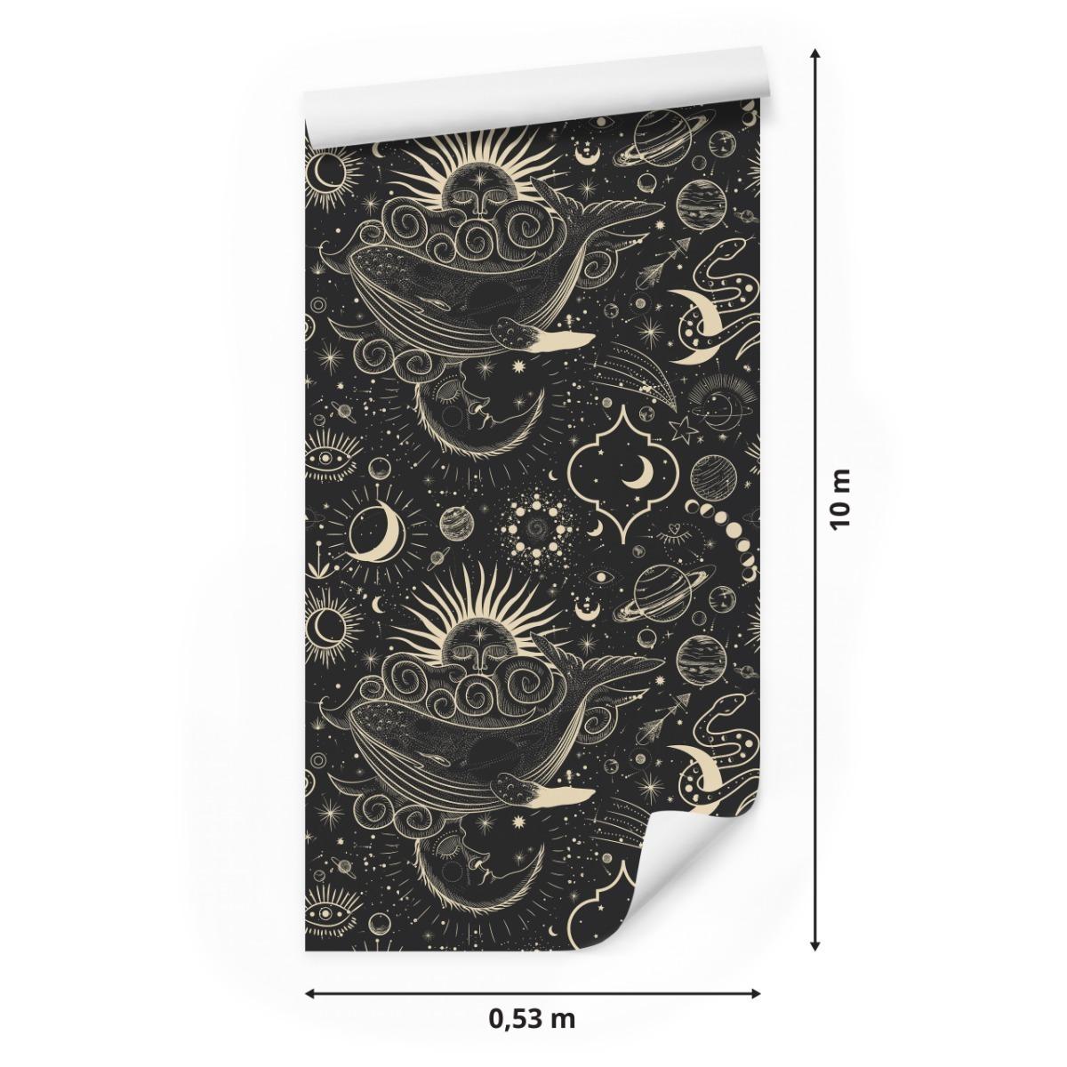 Tapeta Ścienna Wieloryby SŁOŃCE Abstrakcja Boho  nr. 2