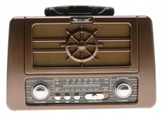 Radio przenośne 23 x 15,5 x 11,5 cm RETRO z funkcją bluetooth   USB ładowany solarnie - Miniaturka zdjęcia nr 3