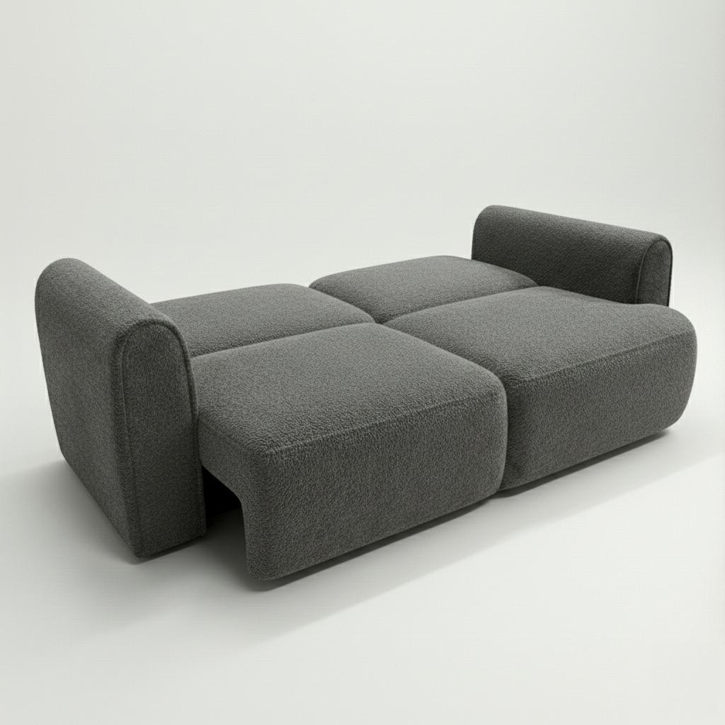 Kanapa rozkładana ITALY 253x110x82 cm sofa z funkcją spania tkanina LOOP ciemnoszara nr. 4