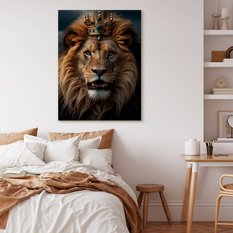 Obraz Na Płótnie Ekskluzywny Król Lew 80x120 Abstrakcja do Salonu - Miniaturka zdjęcia nr 7