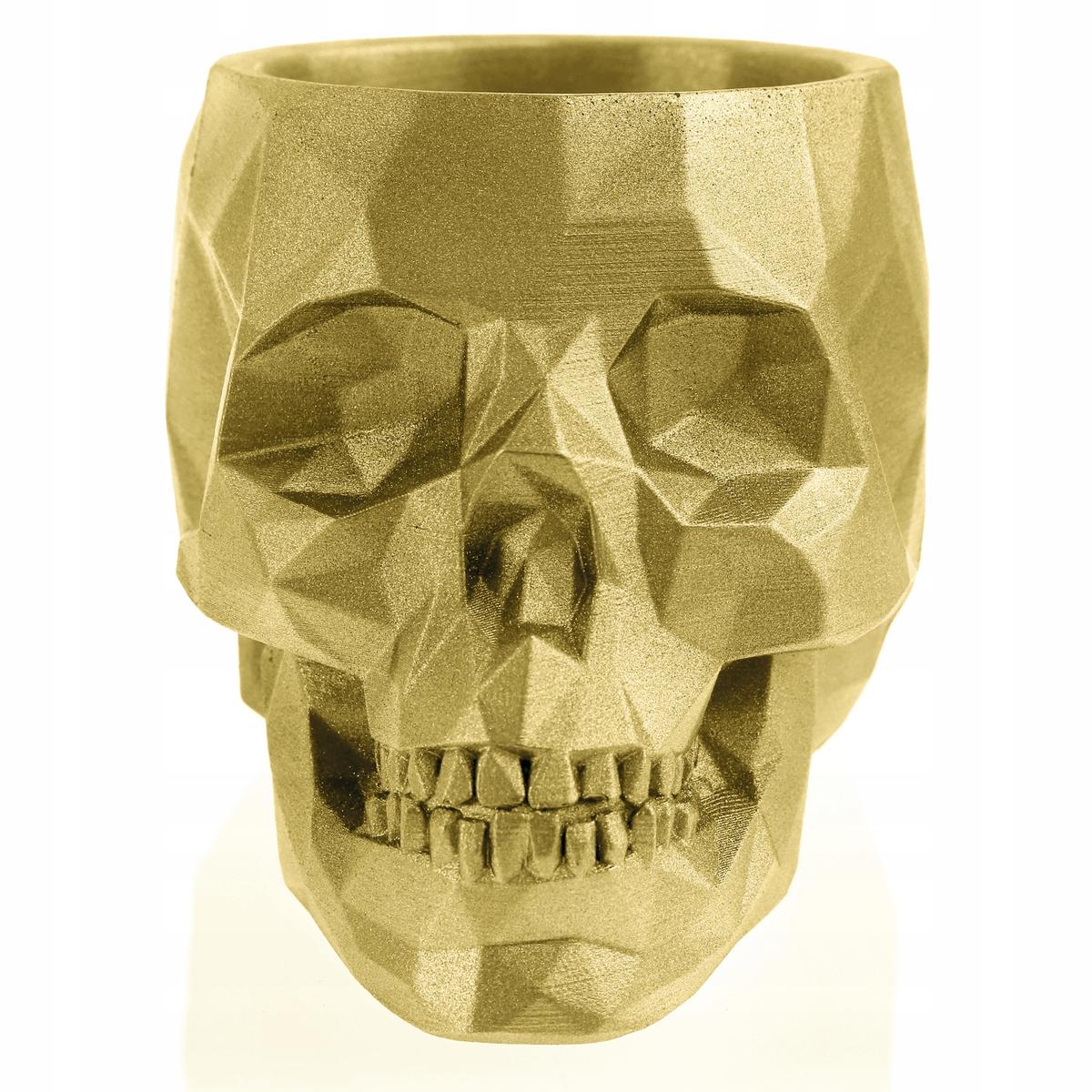 Doniczka betonowa Skull Low-Poly 11 cm | Klasyczne Złoto nr. 2