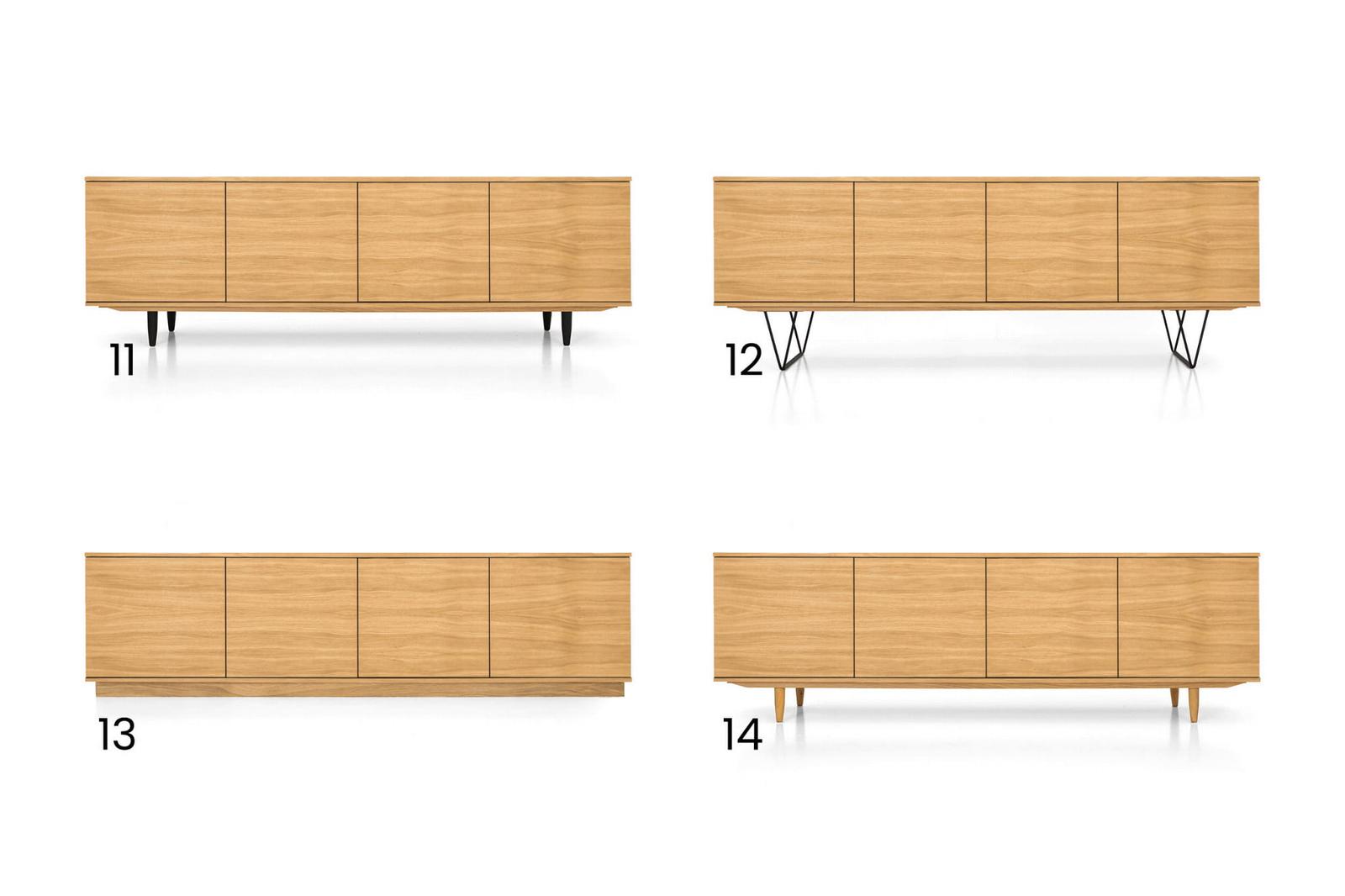 Szafka RTV 220x45x71` cm z drzwiczkami fornir dębowy do salonu nr. 2