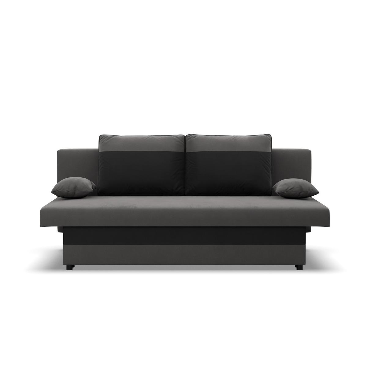 Kanapa 3-osobowa NOLA 191x85x86 cm wygodna sofa rozkładana z pojemnikiem do pokoju do salonu szara czarna nr. 2