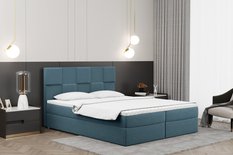 Łóżko CLARA 160x200 cm z funkcją przechowywania i materacem do sypialni jasnoniebieskie