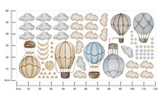 Naklejki Na Ścianę Dla Dzieci Balony 120x60 Gwiazdy Księżyce ZESTAW - Miniaturka zdjęcia nr 2