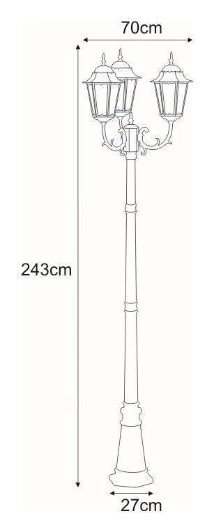 Lampa ogrodowa stojąca K-7006A2/3 LOZANA 70x243x27 cm do ogrodu czarny nr. 2