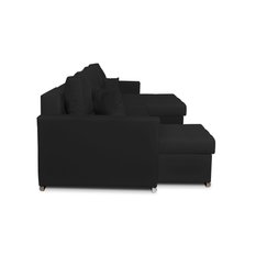 Narożnik Figo BIG 296x74x140 cm kształt U z funkcją spania i przechowywania do salonu Twist czarny - Miniaturka zdjęcia nr 3