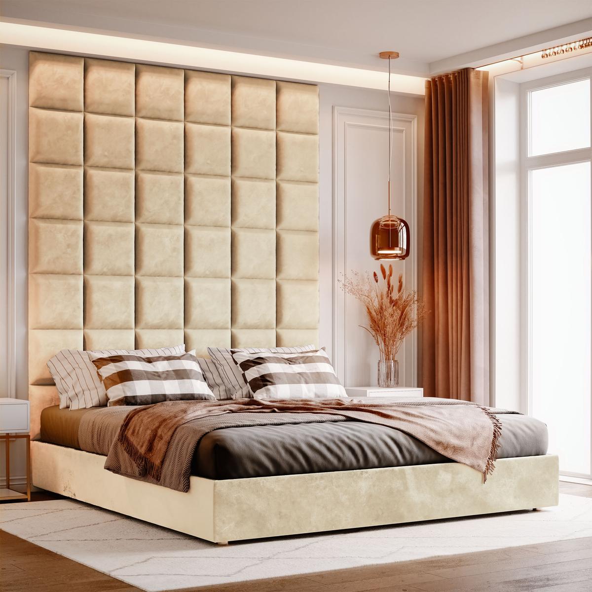 Panele tapicerowane 40x40 na ścianę magic velvet kremowy nr. 5