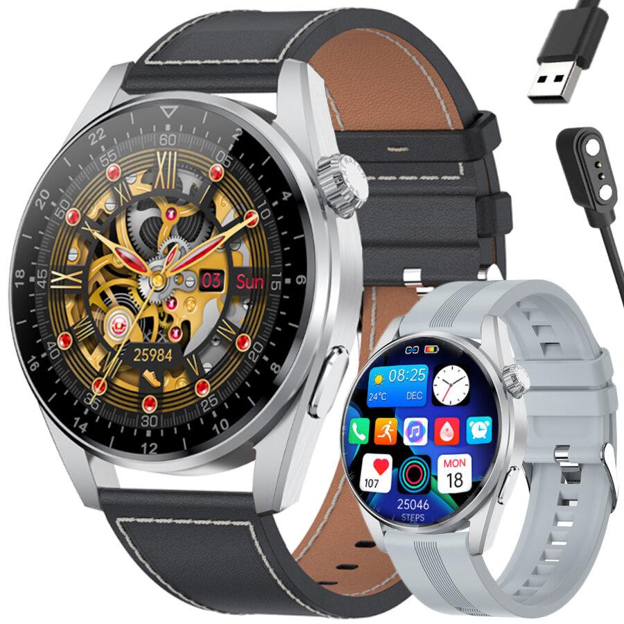 Smartwatch Rubicon RNCE78 , koperta 53x45x12 mm z wyświetlaczem TFT IPS 1.32"wymienne paski skórzany i silikonowy, IP67, Bluetooth Call. nr. 1