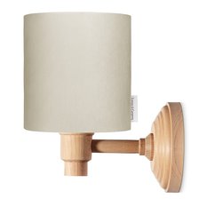 Lampa ścienna kinkiet VELVET 21x14x24 cm z włącznikiem kremowy drewno białe