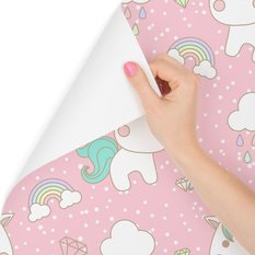 Tapeta dla dzieci – Jednorożec na kolorowym tle  - Miniaturka zdjęcia nr 3