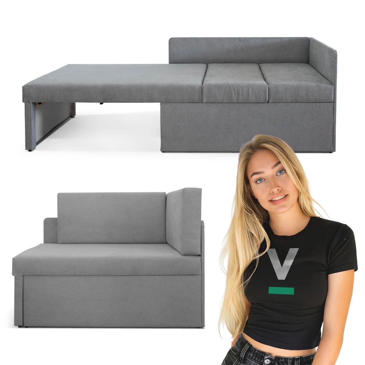 Narożnik jednoosobowy Viluś 108x81x78 cm sofa jednoosobowa do pokoju salonu z funkcją spania i przechowywania dla dzieci szary nr. 4