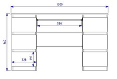 Biurko KUBA 51x130x76 cm do pokoju nowoczesne do biura biały mat - Miniaturka zdjęcia nr 4