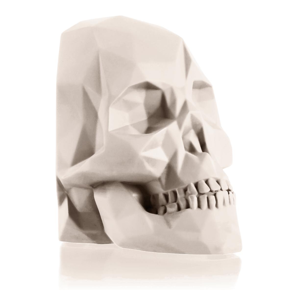 Podpórka do książek Skull Low-Poly Light Beige Poli nr. 2