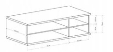 Szafka RTV 124x53,4 cm dąb artisan/czarny pod telewizor lamele metalowe nogi do salonu - Miniaturka zdjęcia nr 7