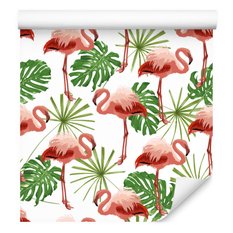Tapeta we flamingi liście zieleń natura, sypialnia  - Miniaturka zdjęcia nr 3