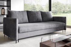 Kanapa BELISSA 216x91x95 cm sofa z funkcją spania z pojemnikiem RIVIERA ciemnoszara do salonu - Miniaturka zdjęcia nr 1