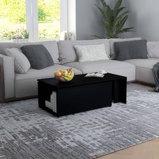 Stolik kawowy, czarny, 150x50x35 cm, płyta wiórowa do salonu - Miniaturka zdjęcia nr 4