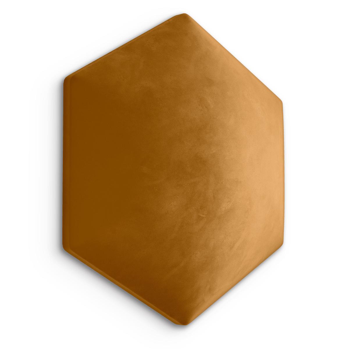 Panele tapicerowane  35x40 cm na ścianę hexagon żółty