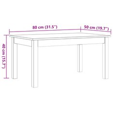 Stolik kawowy 80x50x40 cm z litego drewna sosnowego woskowy brąz do salonu - Miniaturka zdjęcia nr 9