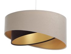 Lampa 45 cm do sypialni salonu wisząca asymetryczna beżowo-brązowa - Miniaturka zdjęcia nr 1