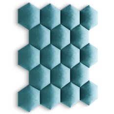 Panele tapicerowane 26x30 cm hexagon magic velvet morski - Miniaturka zdjęcia nr 6