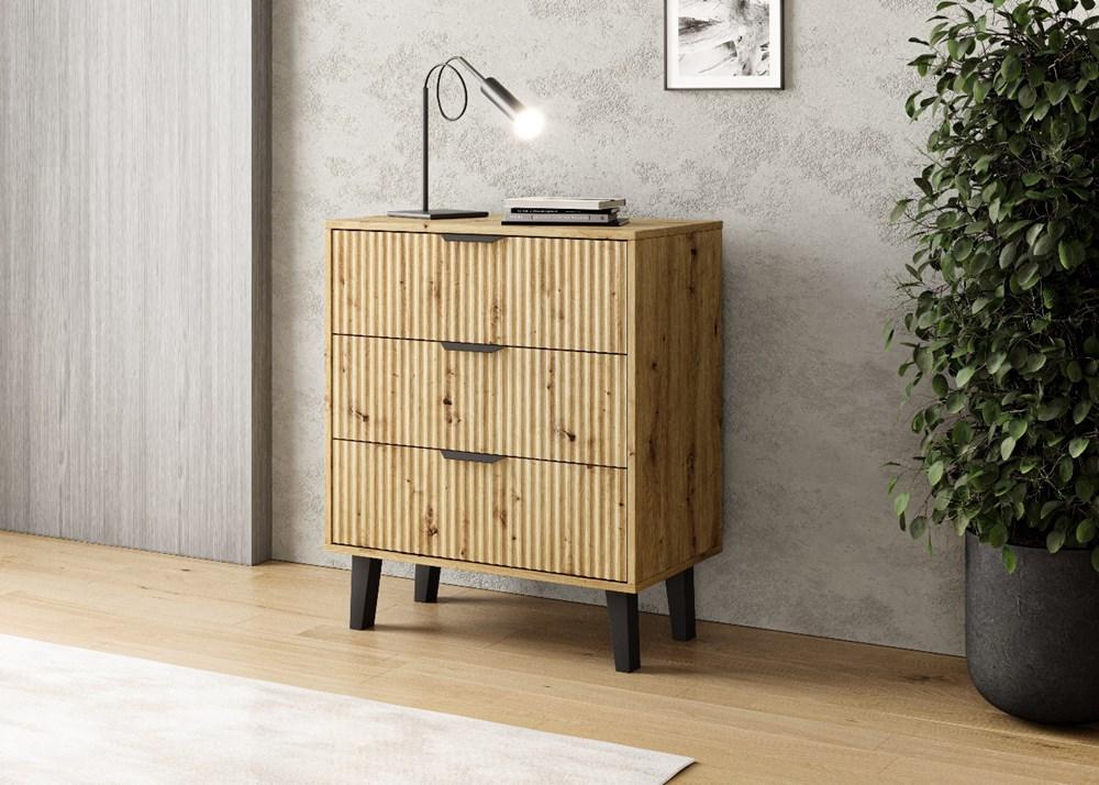 Komoda Scandi 81,5x70x39 cm do salonu sypialni slim dąb artisan nr. 2
