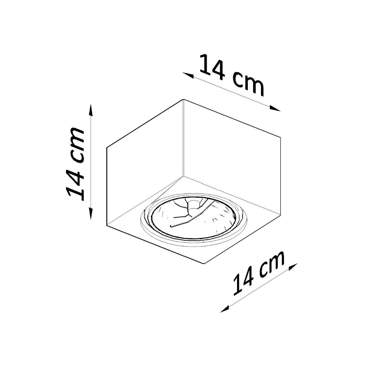 Plafon ceramiczny SEIDA 14x14x14cm nowoczesna lampa GU10/ES111 do salonu  nr. 4