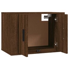 Zestaw szafek RTV 57x34,5x40 cm wiszące z drzwiczkami brązowy dąb do salonu - Miniaturka zdjęcia nr 5