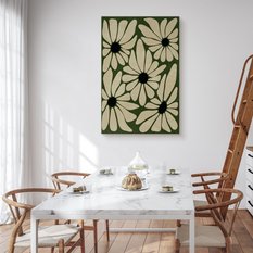 Obraz Do Salonu Beżowe Kwiaty Abstrakcja Natura Styl Boho 80x120cm - Miniaturka zdjęcia nr 4