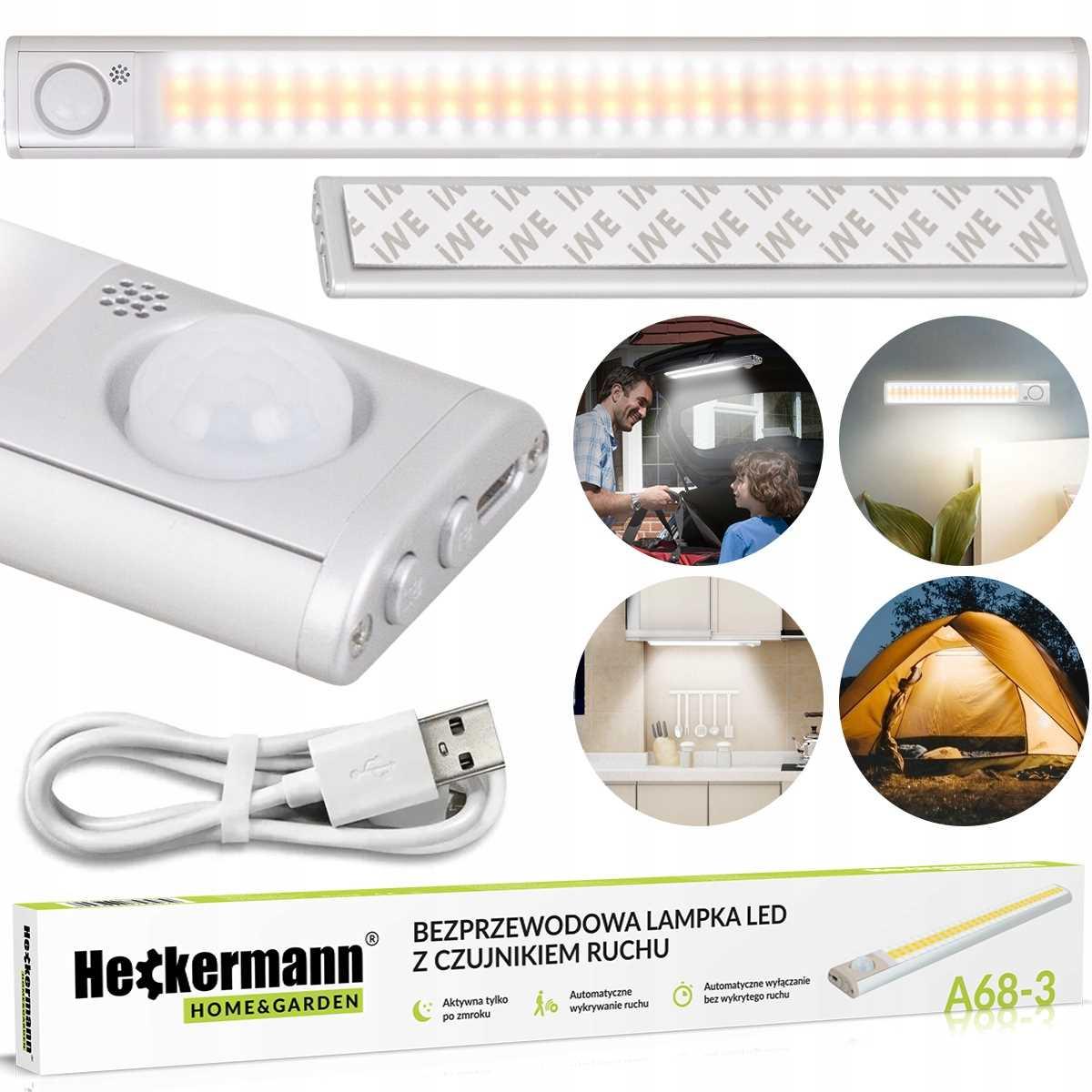 Lampa z detektorem ruchu 120LED 30cm Heckermann A68-3 Tricolor nr. 1