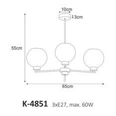 Lampa sufitowa K-4851 ALDAR 65x55x55 cm do salonu lub pokoju czarny/grafitowy - Miniaturka zdjęcia nr 2