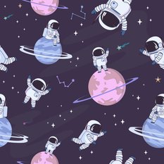 Tapeta Ścienna ASTRONAUCI Gwiazdy Planety Kosmos 53x1000  - Miniaturka zdjęcia nr 3